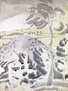 Colina y árbol de Paul Nash