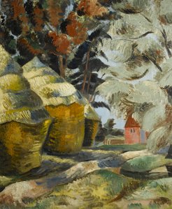 The Stackyard, c.1925 (óleo sobre lienzo)
