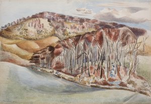 Madera y colina de Paul Nash