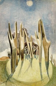 Madera en la colina de Paul Nash