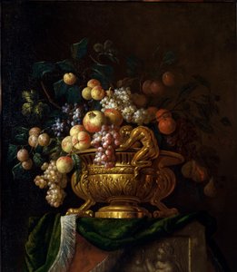 Naturaleza muerta con jarrón y granadas. Pintura de Paul Pillement, siglo XVII. Rouen, Museo de Bellas Artes. de Paul Pillement