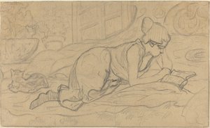 Estudio para "La Liseuse couchée" de Paul Elie Ranson