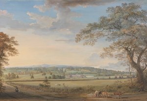 Vista de Vinters en Boxley, Kent, con las fábricas de papel Turkey del señor Whatman de Paul Sandby