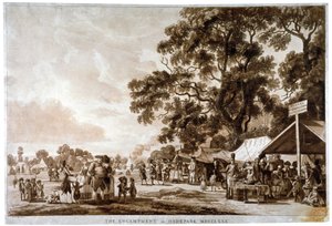 Campamento del ejército en Hyde Park, Londres, 1780