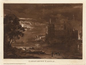 Castillo de Caernarvon (Noche) de Paul Sandby