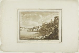 Castillo de Chepstow en Monmouth Shire, de Doce Vistas en Aquatinta de Dibujos tomados en el Lugar en Gales del Sur