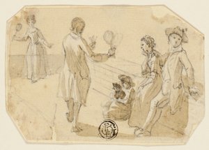 Pareja jugando al volante de Paul Sandby