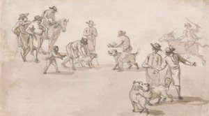 Grupo de Figuras: Una pelea de perros de Paul Sandby