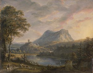Paisaje con lago de Paul Sandby