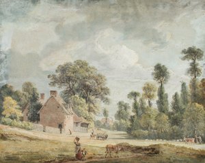 Mirando hacia abajo en Egham Hill de Paul Sandby