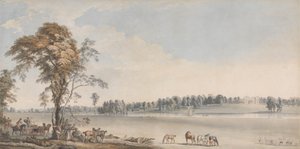 Vista noroeste de Wakefield Lodge en Whittlebury Forest, Northamptonshire de Paul Sandby