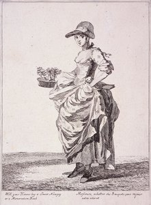 Vendedor de ramos y libros de notas, Gritos de Londres, 1760 de Paul Sandby