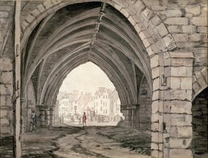 Parte de la Abadía de Holyrood con una vista de Canongate de Paul Sandby
