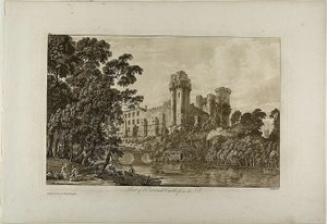 Parte del castillo de Warwick desde el sureste, lámina 4 de Paul Sandby