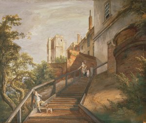 Parte de los Cien Escalones y la Torre de Winchester, Castillo de Windsor de Paul Sandby