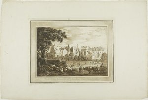 Parte de los Restos de Llanphor, cerca de Pembroke, de Doce Vistas en Aquatinta de Dibujos Tomados en el Lugar en Gales del Sur
