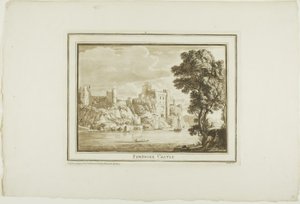Castillo de Pembroke, de Doce vistas en aquatinta de dibujos tomados en el lugar en Gales del Sur