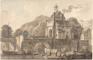 El puente en Bridgnorth en Shropshire de Paul Sandby