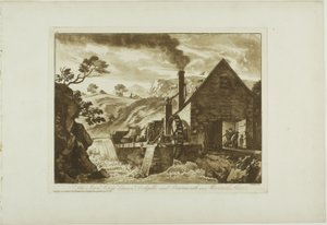 La forja de hierro entre Dolgelli y Barmouth en Merioneth Shire de Paul Sandby
