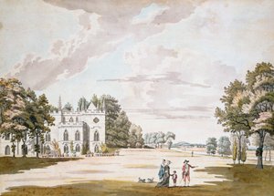 La fachada sur de Strawberry Hill, siglo XVIII de Paul Sandby