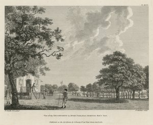 Vista del campamento en Hyde Park desde la tienda de Marshal Sax de Paul Sandby
