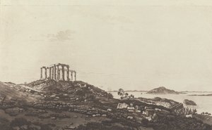 Vistas en Levante: Templo en ruinas en la colina de Suninum con vistas a las islas