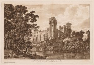 Vistas del Castillo de Warwick: Parte del Castillo de Warwick desde el Sureste, 1776 de Paul Sandby
