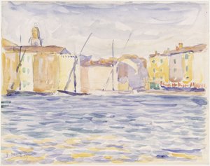 Casas en un embarcadero del Sur de Paul Signac