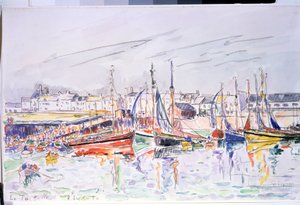 ""La Turballe"" Veleros en el puerto de La Turballe en Loire Atlantique. Acuarela de Paul Signac (1863-1935) 1930 Museo Pushkin, Moscú de Paul Signac