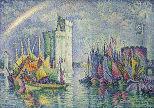 Arco iris en el puerto de La Rochelle de Paul Signac