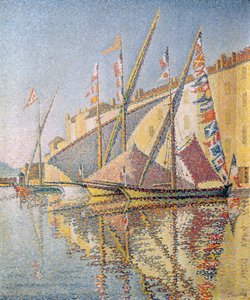 Barcos de vela en el puerto de St. Tropez, 1893 de Paul Signac