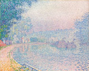 Samois, La Berge, mañana, 1901 de Paul Signac