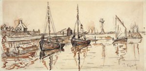 Veleros en el puerto de Barfleur de Paul Signac