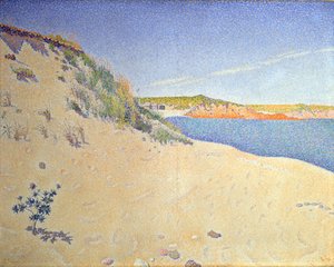 La playa en Saint-Briac. Op. 212 Costa arenosa, 1890 de Paul Signac