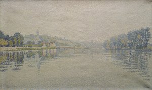 Vista del Sena en Herblay, 1889 de Paul Signac