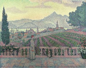 Mujer en la terraza, 1898 de Paul Signac