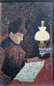 Mujer bajo la lámpara de Paul Signac