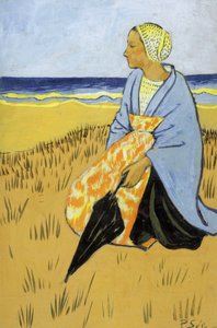 Mujer Bretona Sentada en la Orilla del Mar de Paul Sérusier