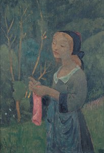 Niña con una media rosa