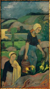 Jóvenes lavanderas subiendo del río de Paul Sérusier