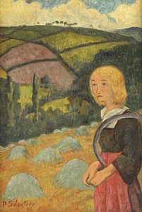 Joven bretona y montones de heno, 1924