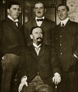 Francisco Madero y tres de sus hijos, Gustavo, Gabriel y Evaristo, en el Hotel Astor, Nueva York, marzo de 1911 de Paul Thompson