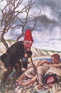 Cuatro patas y dos voces: ¡Un monstruo muy delicado!, ilustración de La Tempestad, 1908 de Paul Vincent Woodroffe