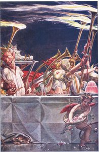Danos amables guardianes, ¡Cielos! ¿qué eran estos?, ilustración de La Tempestad, 1908 de Paul Vincent Woodroffe