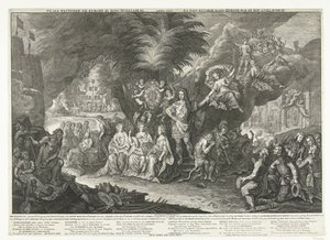 Alegoría del rey Guillermo III como portador de la paz en Europa, 1697 Paz restaurada en Europa por el rey Guillermo III / Anno 1697 / La Paix retablie dans l