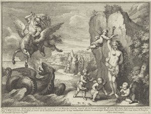 Perseo y Andrómeda Representaciones mitológicas en paisajes (título de la serie) de Paul van Somer (II)