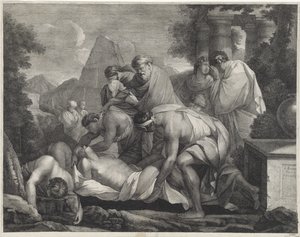 Tobit entierra a los muertos de Paul van Somer (II)