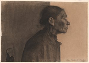 Mujer de perfil, girada a la derecha de Paula Modersohn-Becker