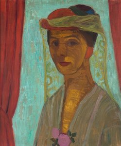 Autorretrato con sombrero y velo