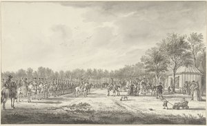 Revista de la caballería del príncipe Guillermo V en el Malieveld en La Haya, 1770 de Paulus Constantijn la Fargue